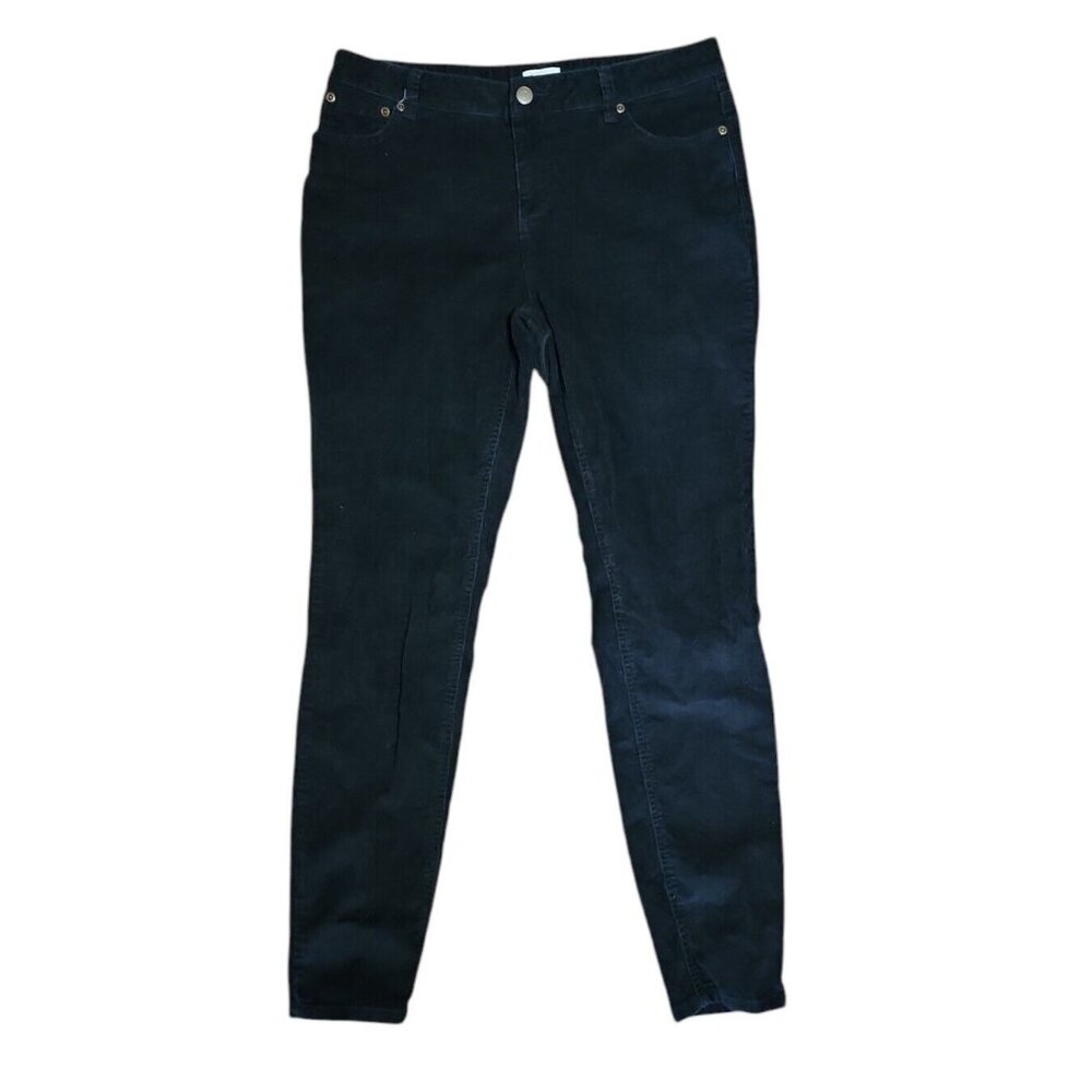 Garnet Hill Pants Womens Size 6 Solid All‎ Black Corduroy Cotton Spandex